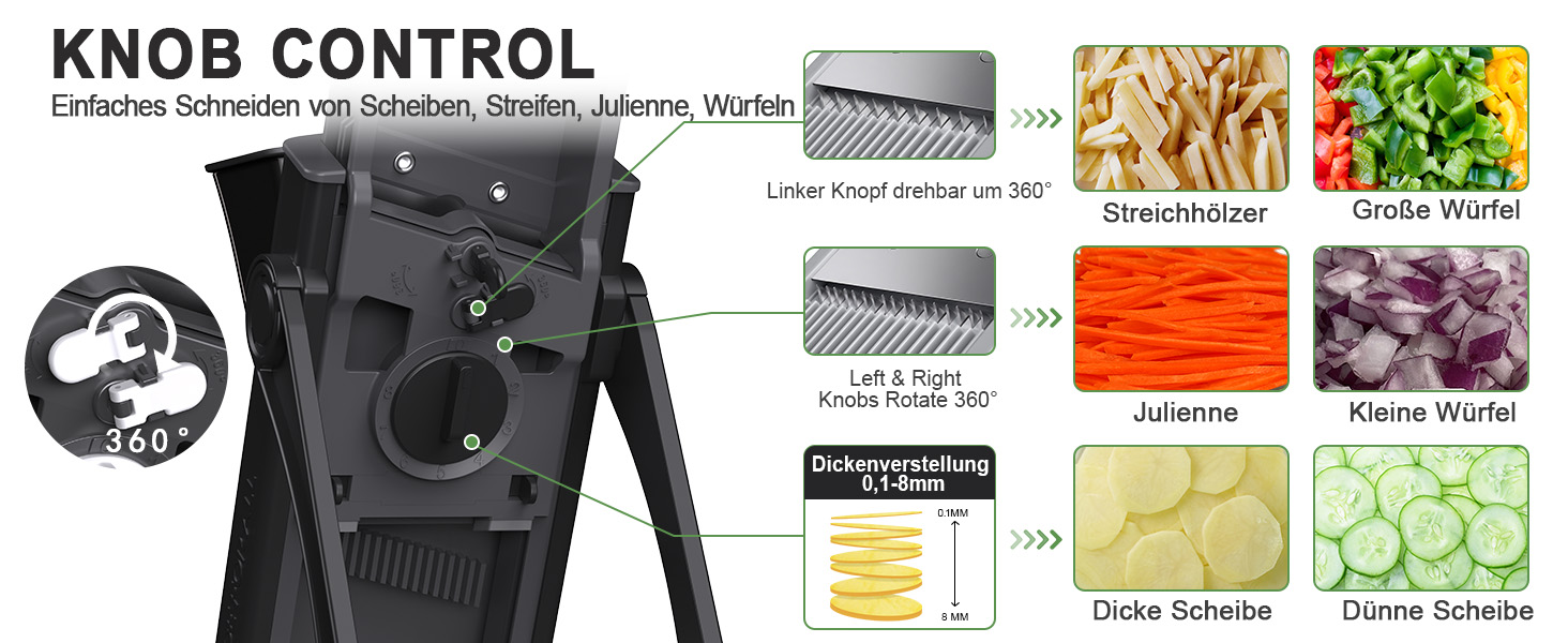 Мандаліна для кухні Mandoline Plus: безпечний нарізник, подрібнювач овочів, регульована товщина, чорний