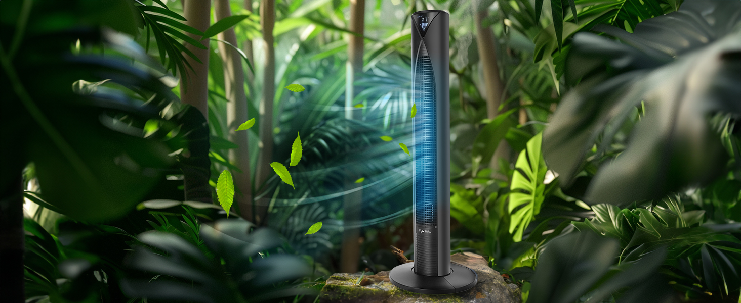 Вентилятор Tower Taylor Swoden 20dB з пультом, 96 см, 4 режими, 12 год таймер, 45W, чорний - для дому та офісу