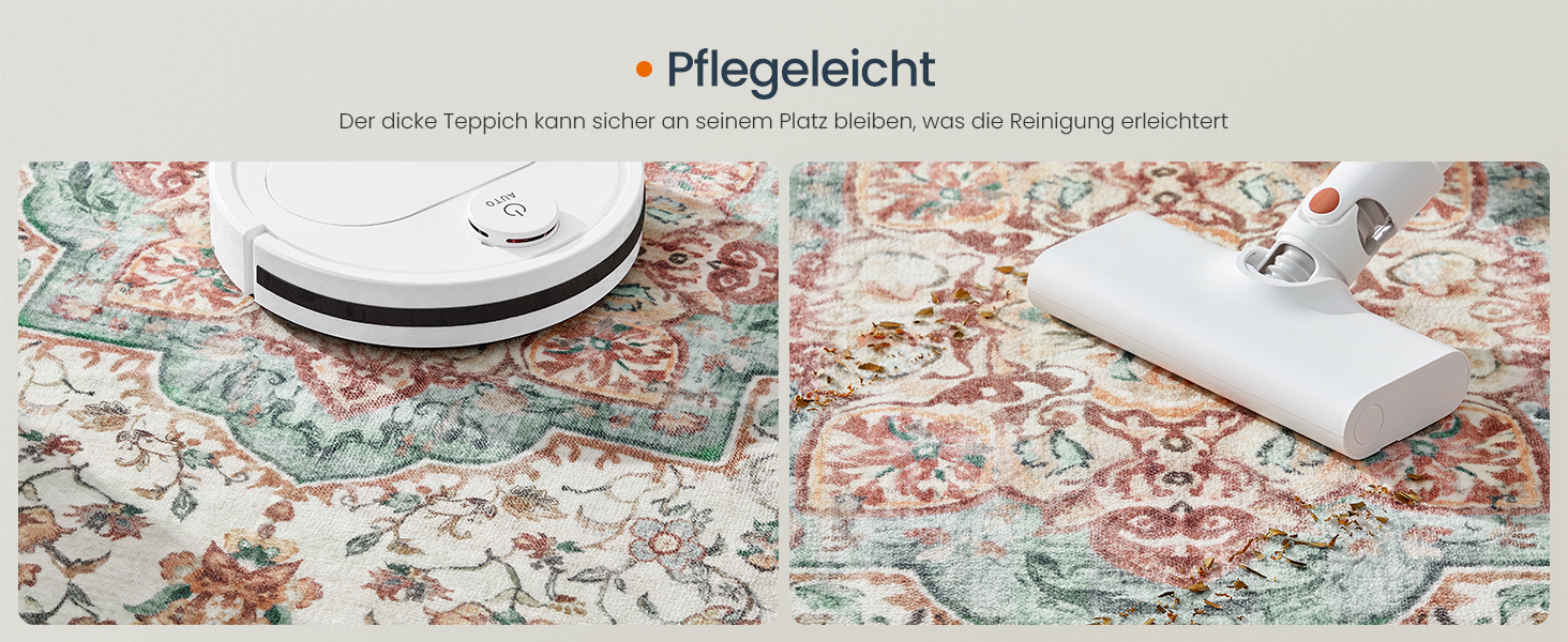 Килим SONGMICS HOME Vintage, 120x170 см, для вітальні, спальні, кухні, коридору, їдальні, миючий, з антиковзаючим покриттям, аквамарин (TAR032G01)