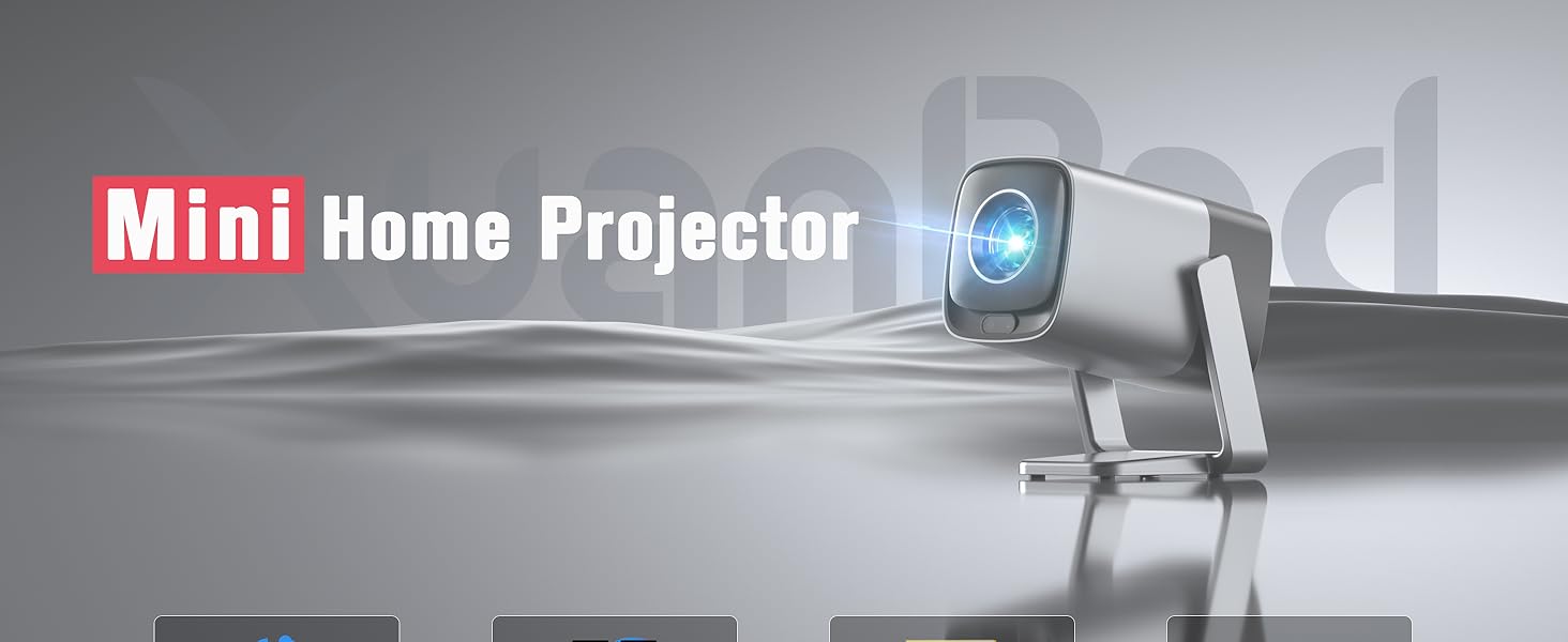 Smart Beamer 4K з автофокусом TOF 28000L, WiFi6, Bluetooth, обертання 210° для дому та вулиці. Сумісний з Netflix, підходить для підключення до телефону/ПК