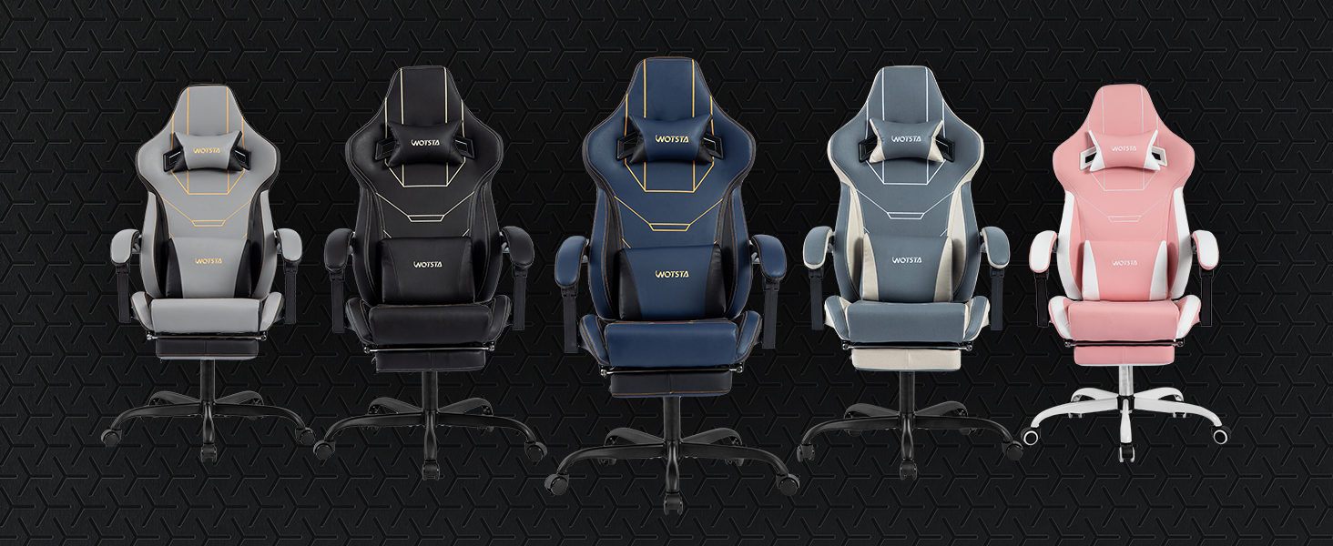 Геймерське крісло Ergonomisch з підставкою для ніг, регульованою висотою, блакитне. Офісне крісло з підтримкою попереку для комп'ютера