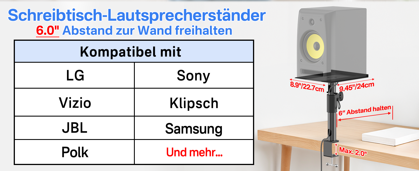 Підставки для акустики: універсальні, регульовані по висоті, нахильні та поворотні, для Edifier, KRK, Klipsch, Polk, Sony, PreSonus, JBL та інших