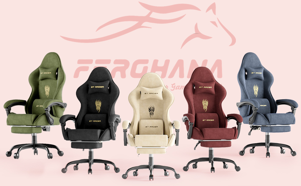 Геймерське крісло Ferghana Ergonomisch LW210: Червоне, з регульованою подушкою для голови та попереку, підлокітниками та підставкою для ніг