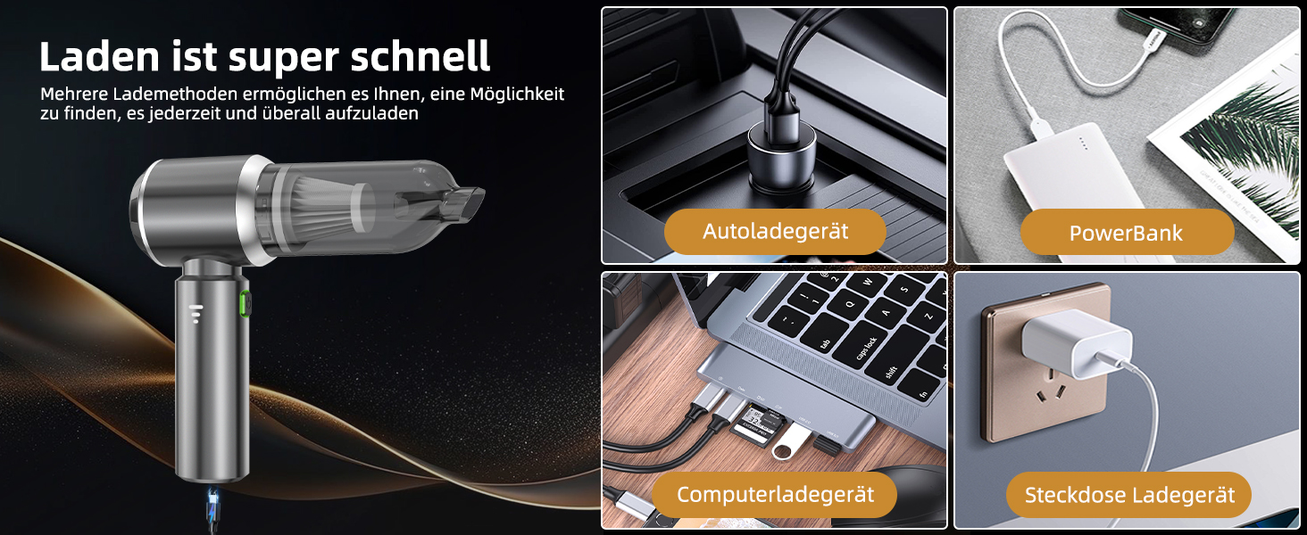 Портативний акумуляторний пилосос NVKHG 18000Pa з безщітковим мотором, 3 швидкості, для авто, дому, офісу, кухні, видалення шерсті тварин (сірий)