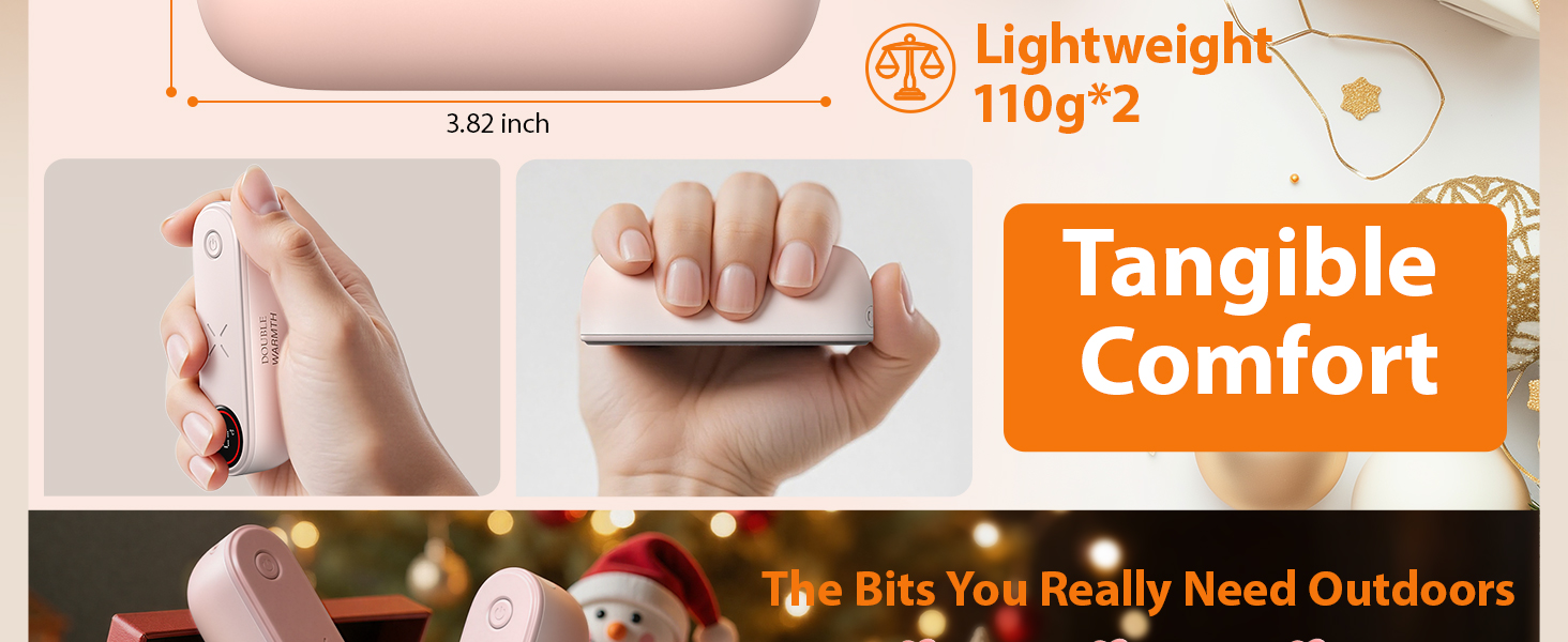 Електричний грієчка для рук SUPPOU з LED-ліхтариком, 5000mAh, 2 шт. - для активного відпочинку та спорту