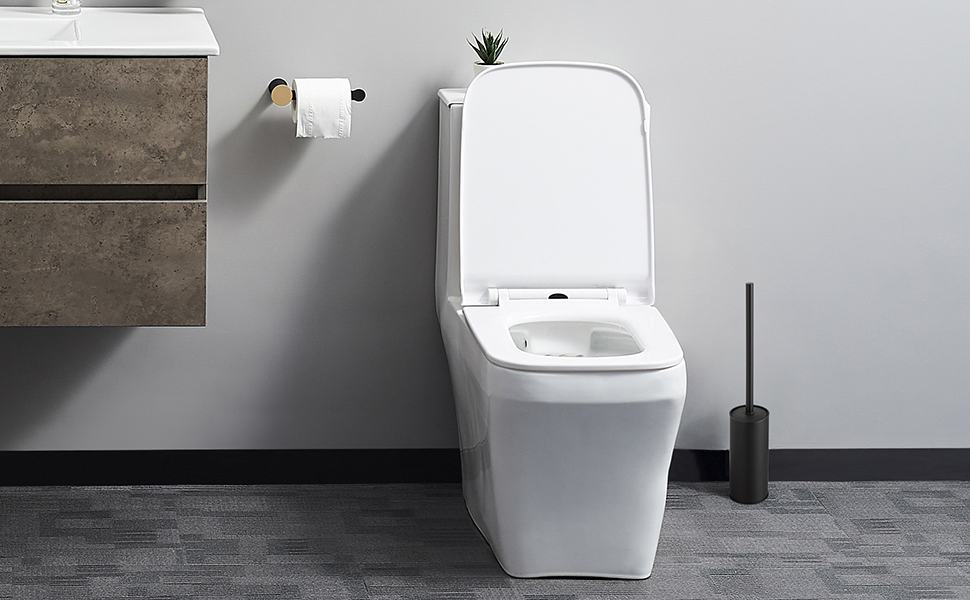 Тримач для унітазної щітки BGL, нержавіюча сталь, кольоровий, круглий, підлоговий, з щіткою, для ванної кімнати (Чорний)