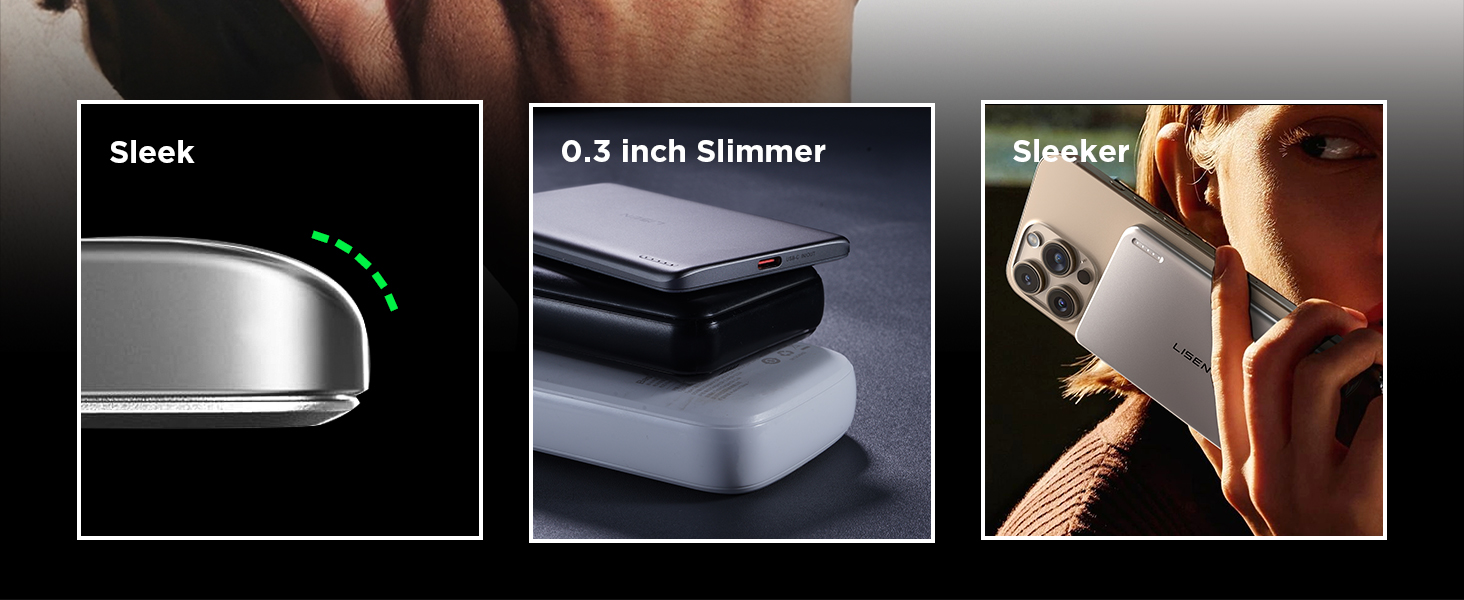 Power Bank Magsafe LISEN 5000mAh для iPhone 17/15 Pro/Max/13 - Рожевий, 18W PD USB-C, Slim, Аккумуляторний чохол, Аксесуар