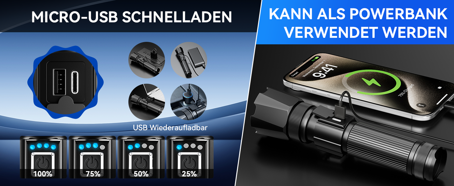LED ліхтарик XHP70.2 на 1000000 люменів, перезаряджається, з зумом, 5 режимів, водонепроникний IP67, для кемпінгу, туризму, надзвичайних ситуацій SR5000S