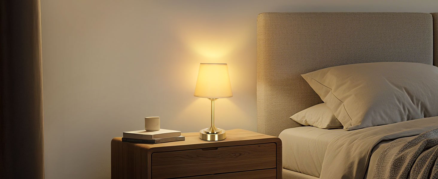 Акумуляторна LED настільна лампа OUTON з зарядкою та димером, 3 кольори світла, 4000mAh, до 60 год роботи, золота - 1 шт.