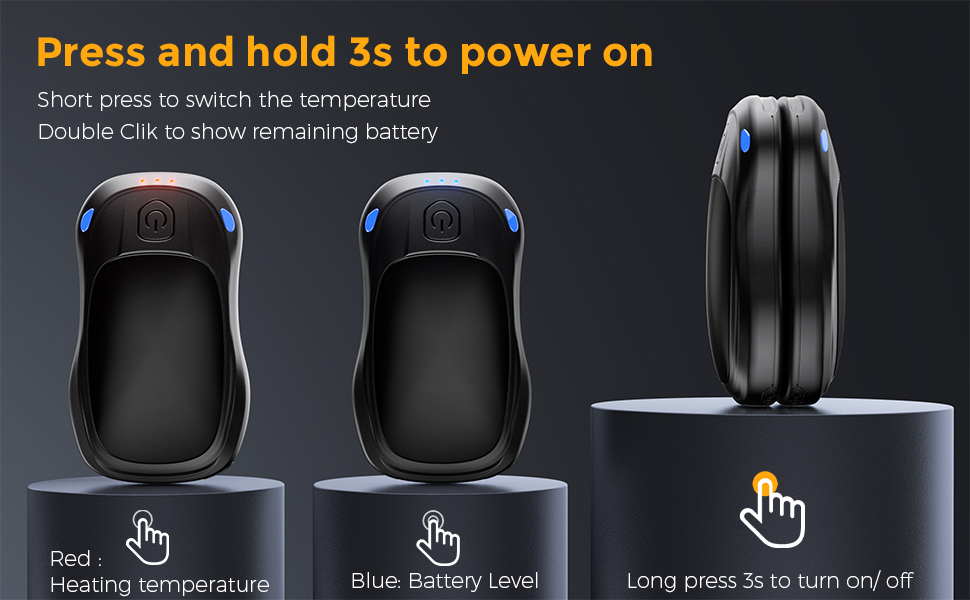 Електричні грілки для рук 2 шт. з AI-чіпами, багаторазові, з магнітним USB-підключенням, 3 режими нагріву, до 24 годин роботи, чорні - подарунок для жінок та чоловіків