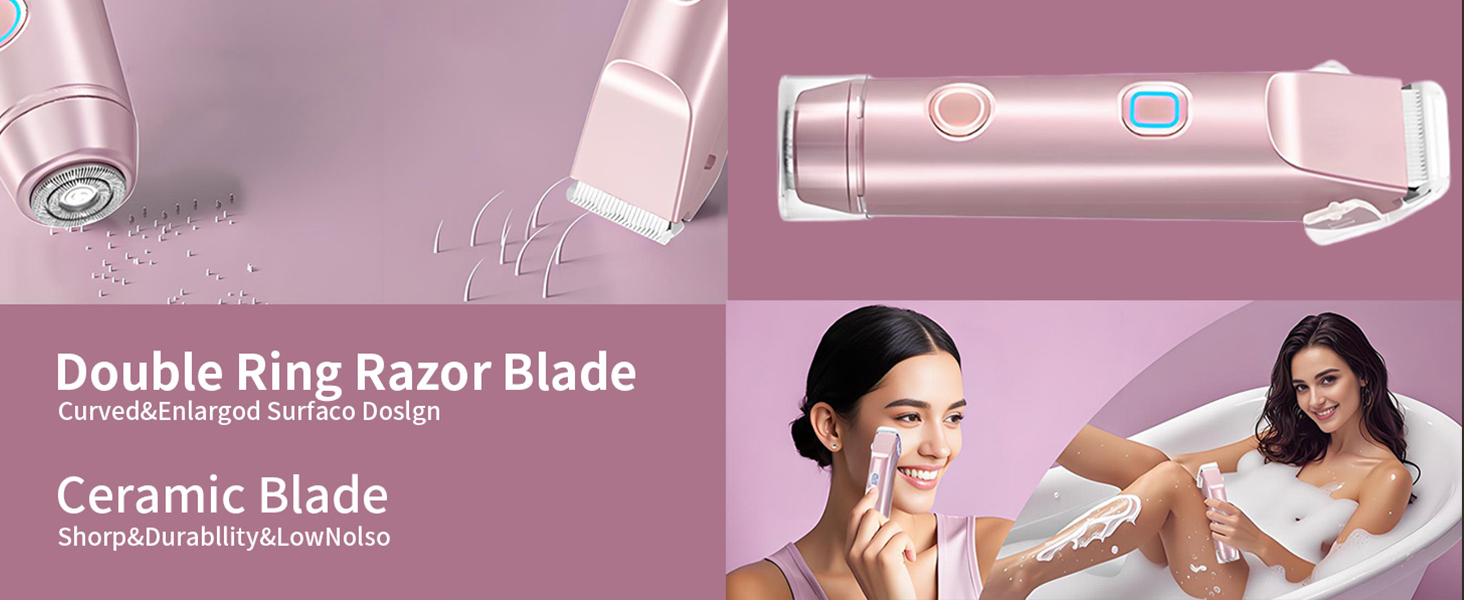 Електричний жіночий гоління з двома головками, триммер для тіла, бікіні, водонепроникний IPX7, для подорожей