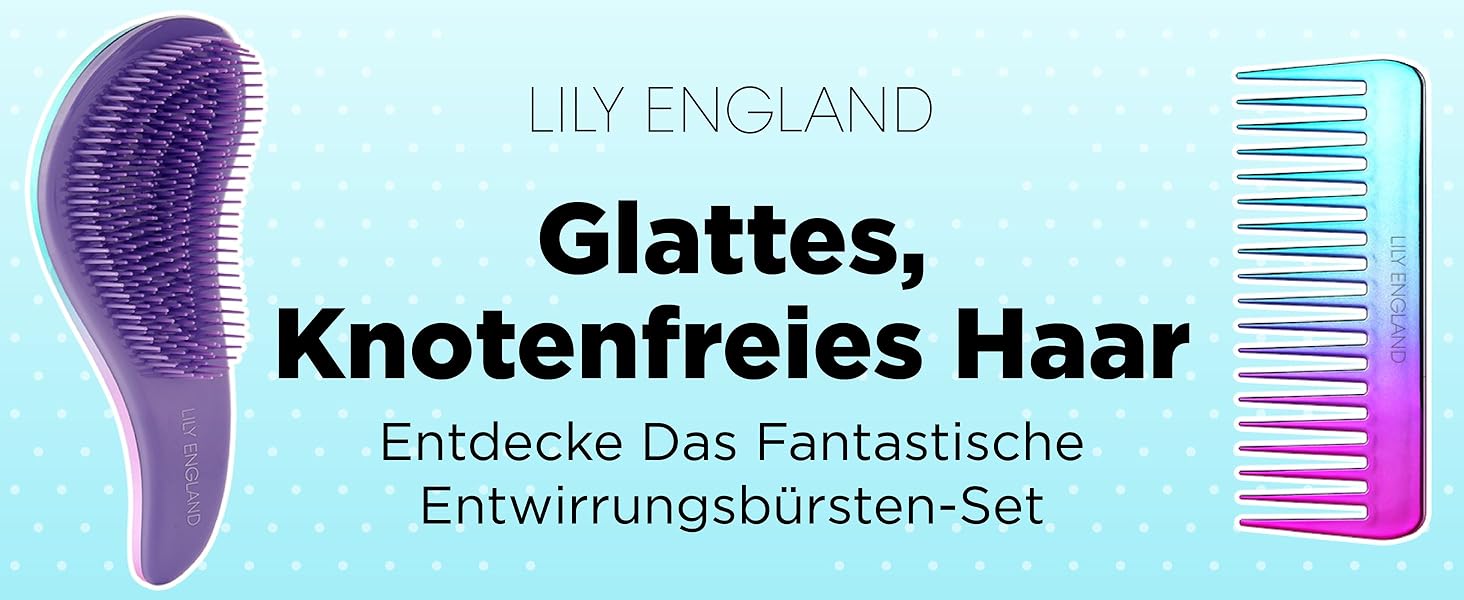 Щітка для розчісування волосся Lily England (Блакитна) – для тонкого, густого, кучерявого, сухого, мокрого волосся та дітей