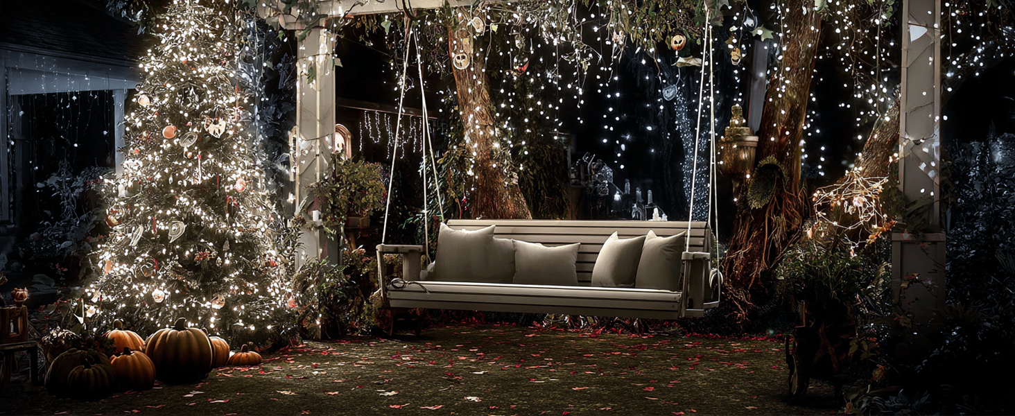 Гірлянда світлодіодна для прикраси саду, дому, на Різдво, 30м, 230 LED, тепле біле світло, 8 режимів, з пультом, вологостійка