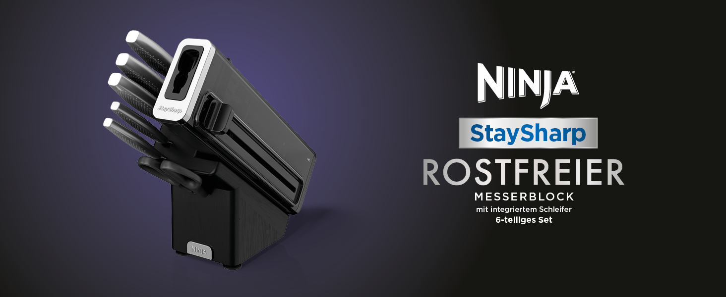 Набір ножів Ninja StaySharp K62006EUUK: 6 предметів з інтегрірувальником, з нержавіючої сталі, антрацит