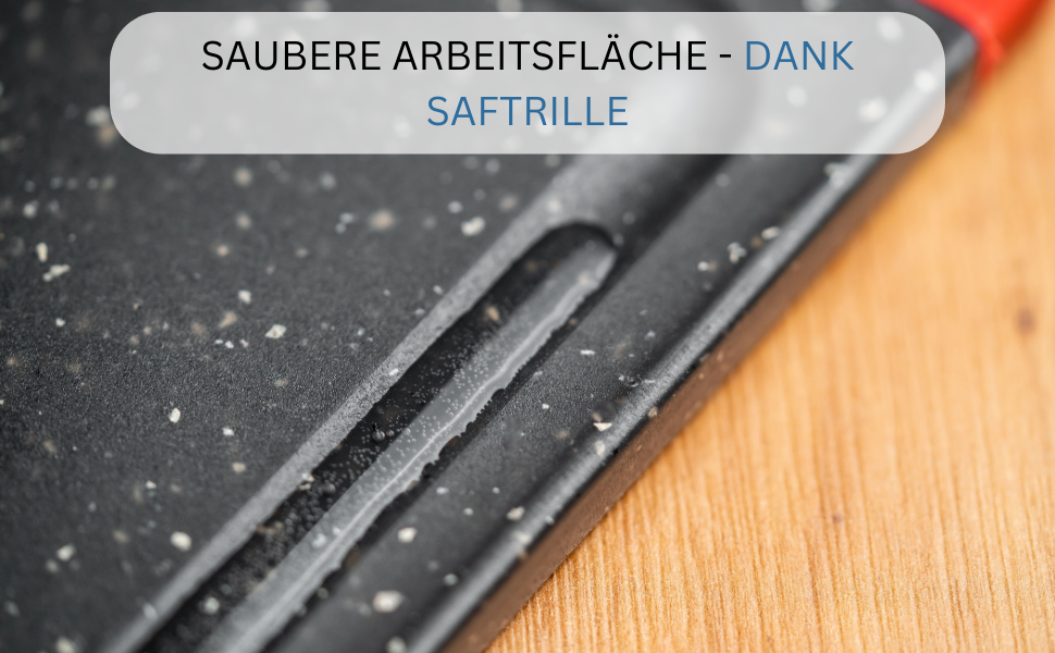 Дерев'яний обрізний дошка Westmark з жолобком для соку, антиковзаюча, з гранітною текстурою, 44,5 x 30 см, пластик, антрацит/червоний