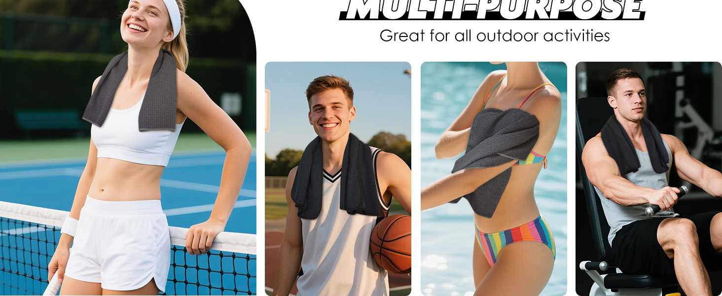 Рушник мікрофібра Sunland для спорту, подорожей, 40x80 см, сірий, швидковисихаючий, ультрам'який