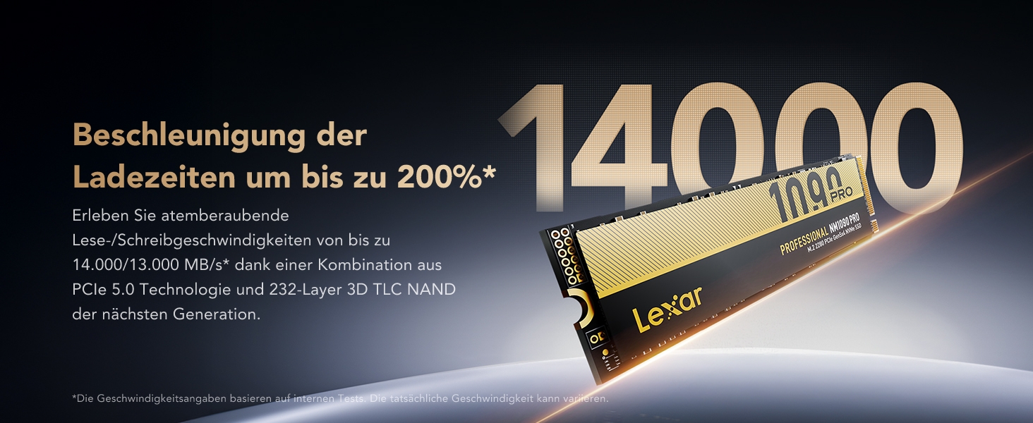 Lexar SSD PCIe 5.0 Gen5 NVMe 4TB - Швидкий SSD для ігор та створення контенту (NM1090 PRO)