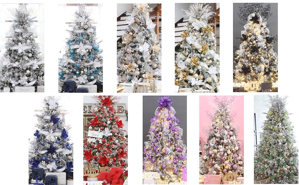 Набір прикрас на ялинку Sea Team 60 мм, 30 шт. з зображенням ялинки та блискітками, колір шампань