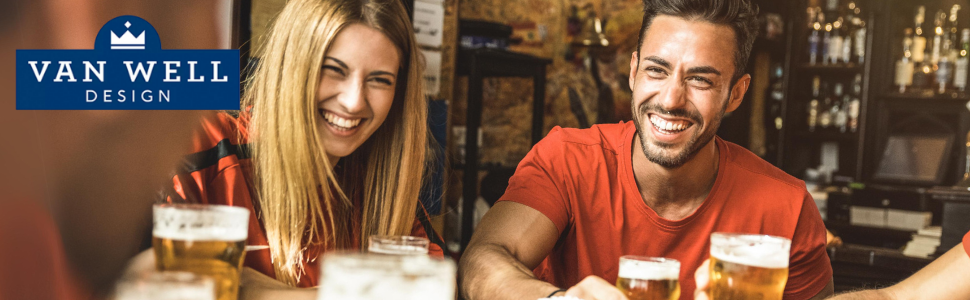 Набір келихів для пшеничного пива Van Well 0,5 л, прозорі, 6 шт. — Склянки для білого пива, підходять для гастрономії та барів, стійкі до миття в посудомийній машині