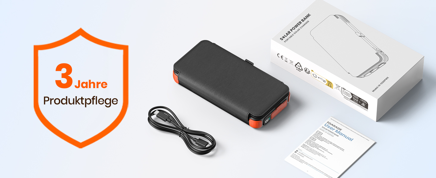 Портативний зарядний пристрій A ADDTOP Solar 25000mAh з сонячною панеллю, 20W, USB-C, 3 кабелі, для кемпінгу та подорожей