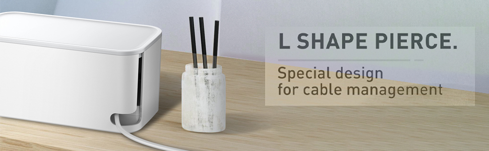 Клема з кабельною коробкою білого кольору, мережевий фільтр із 5 розетками та 3 USB-портами, органайзер для столу, коробка для кабелів з адаптером розеток, 29.5 * 14 * 14 см, кабель 2 м білий