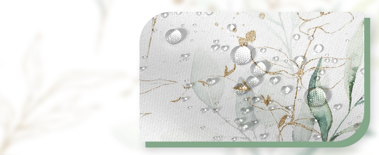 Штора для душу 120x200 см з евкаліптом, антигрибкова, акварель, водонепроникна, поліестер, з гачками для ванної кімнати