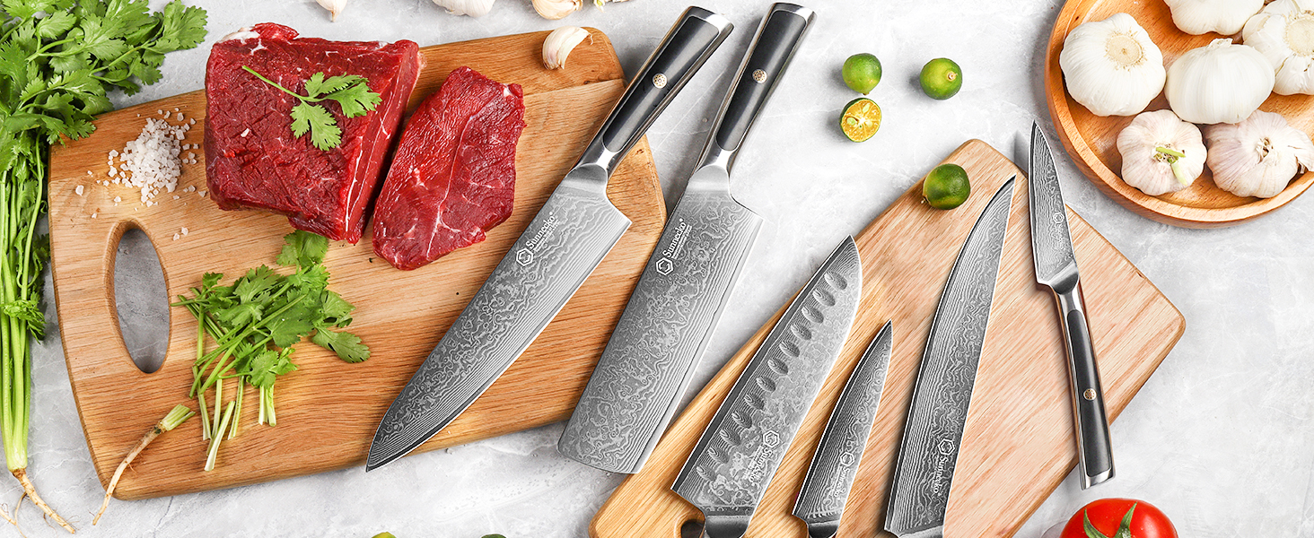 Sunnecko Nakiri 18 см – дамаський кухонний ніж, гострий багатофункціональний азійський ніж із дамаскої сталі з ергономічною ручкою для дому та кухні