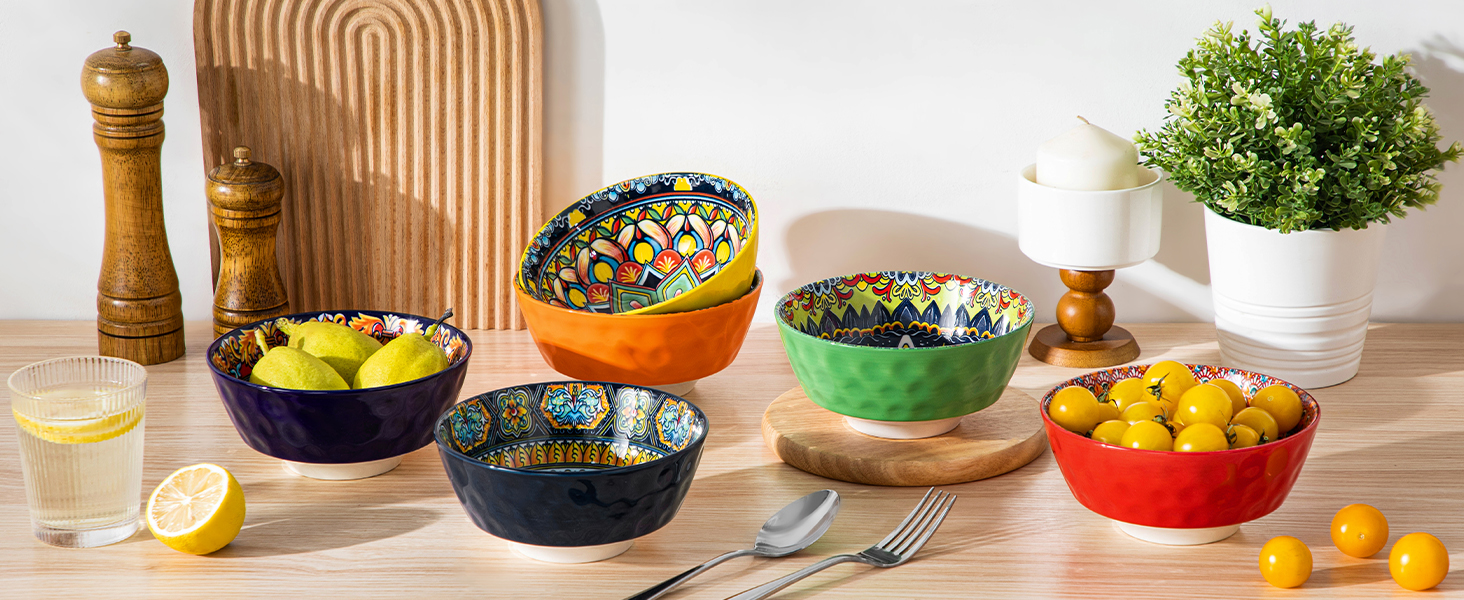 Набір супових тарілок Vancasso (6 шт) з порцеляни для супу, мюслі, рамену, десерту та пасти