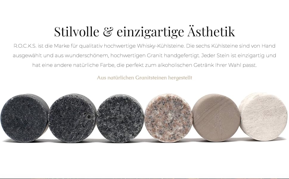 Набір для віскі Rocks: 6 гранітних каменів, 2 склянки, дерев'яний піднос, подарункова коробка з фольгою