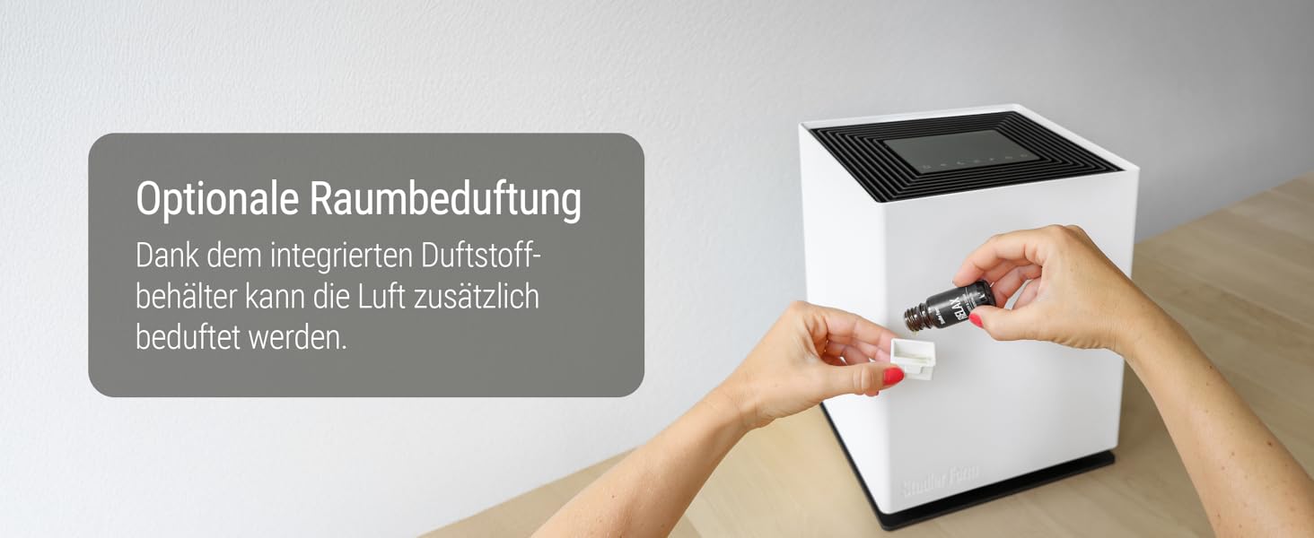 Зволожувач повітря Stadler Form Noah, для великих приміщень до 110 м², тихий, з Wi-Fi, гігростат, 4 режими та Turbo