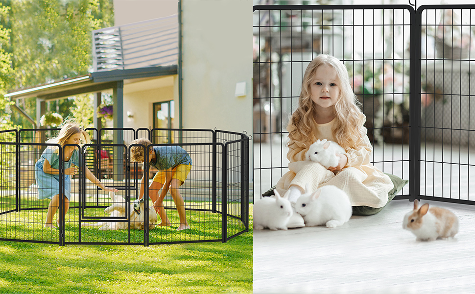 Вольєр для цуценят/собак Freigehege, складаний, 6 секцій, 65x80 см, чорний (6 шт.)