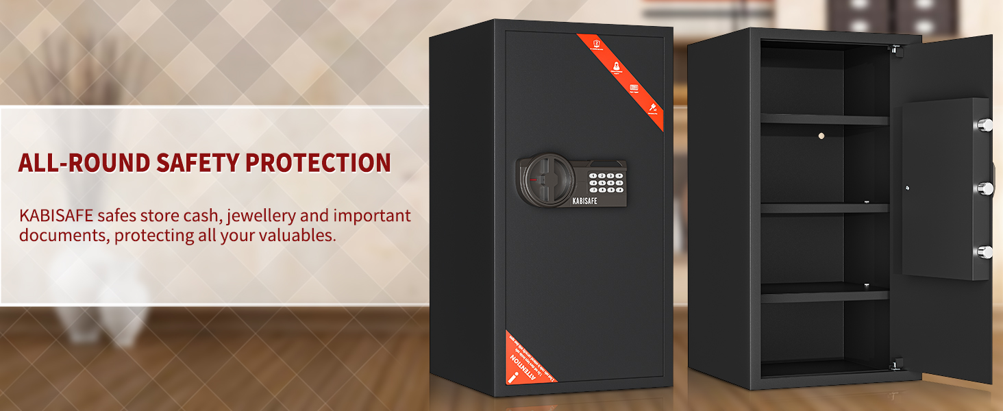 KABISAFE 45L: сейф для дому з електронним замком та ключем, для зберігання грошей, ліків та документів