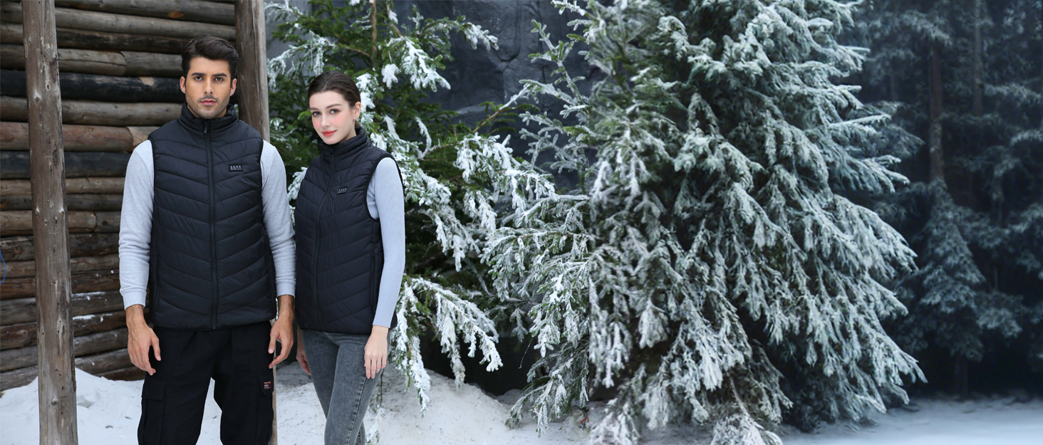 Гріюча жилетка Buba Toys для чоловіків та жінок з акумулятором 20000 mAh, 21 зона нагріву, 3 режими, для активного відпочинку (Outdoor), катання на лижах, велосипеді та мотоциклі, чорний колір