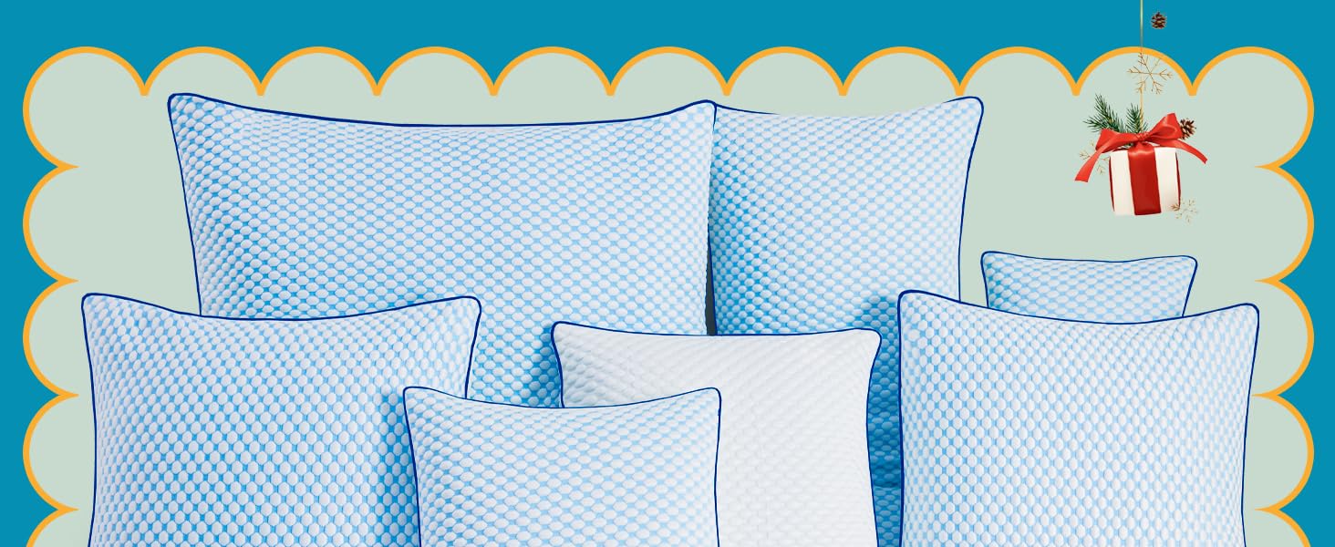 Подушка з піни Memory Foam для сну: охолоджуюча, ергономічна для бокових, спинних та тих, хто спить на животі (40x80 см, блакитно-сіра)