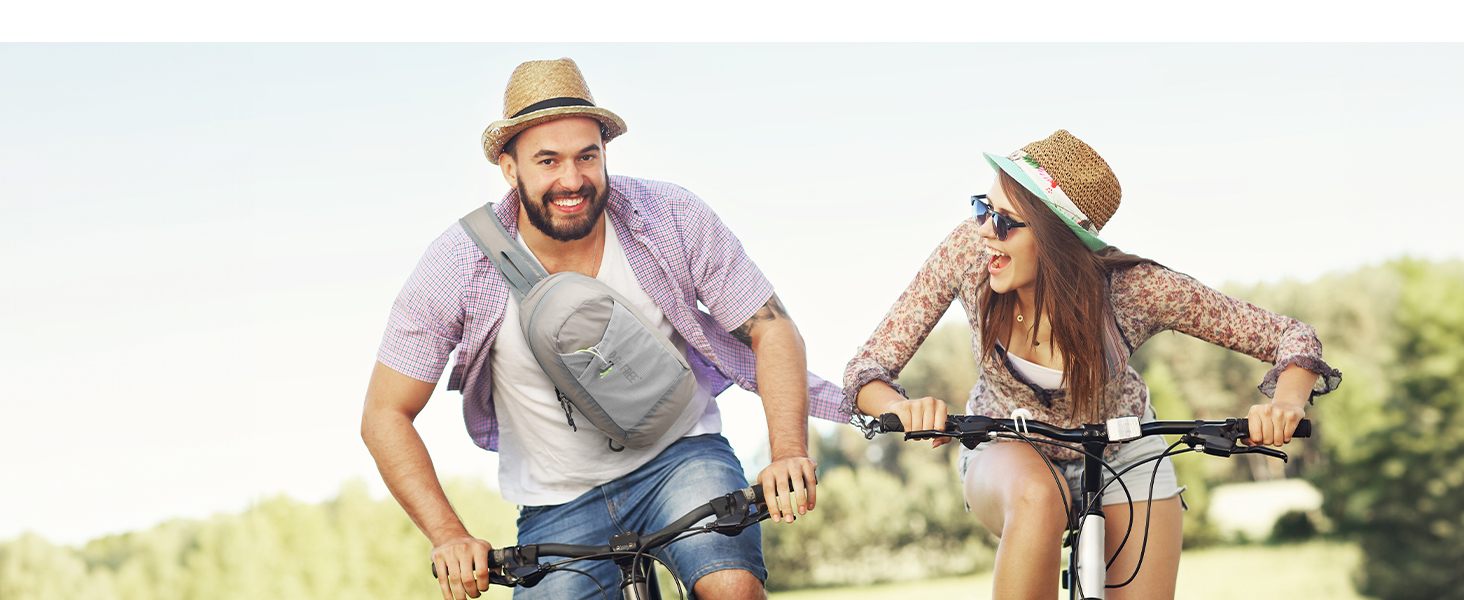 Сумка на плече G4Free з RFID-блокуванням, кросбоді рюкзак з передньою кишенею, для походів, щоденний рюкзак, нагрудна кишеня для жінок та чоловіків сірого кольору