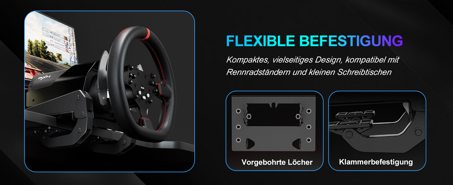 PXN V10 Ultra Gaming Руль для ПК, PS4, Xbox з Direct-Drive та педалями, 270°