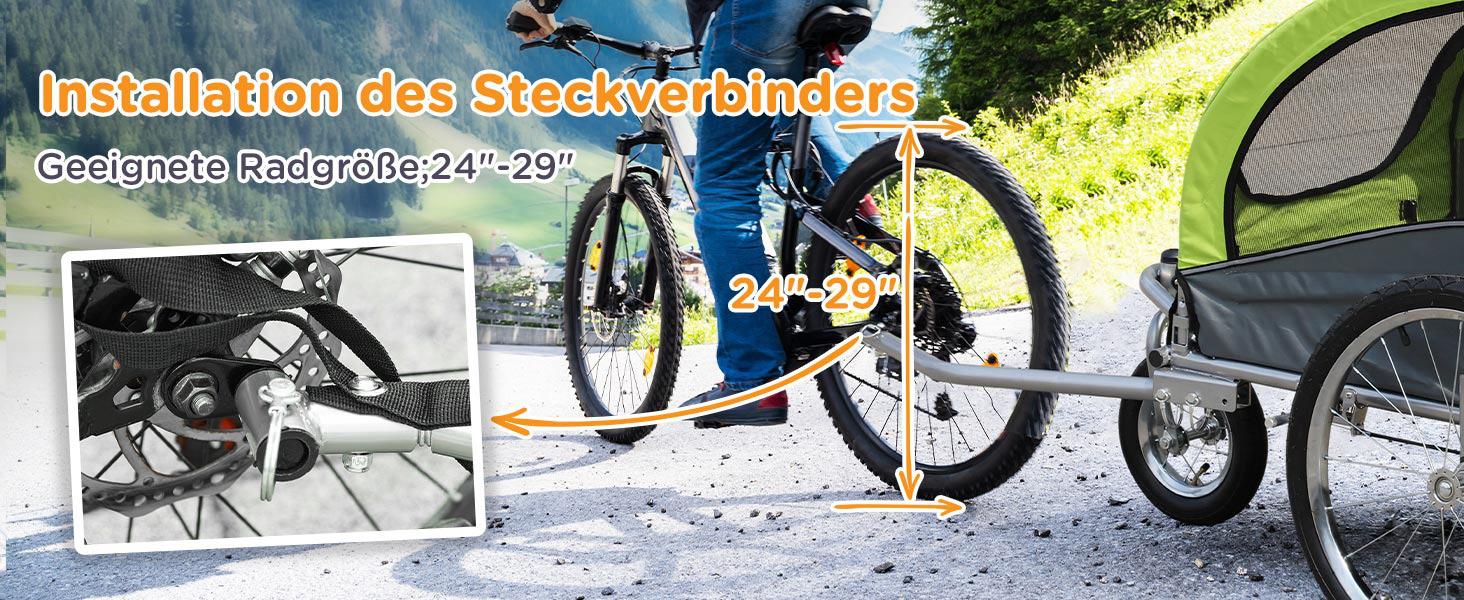 PawHut 2-в-1 Причіп для собак, велосипедний причіп для собак, візок для собак з відбивачами, прапорцем, причіп для собак PawHut, Oxford-тканина (Зелений)