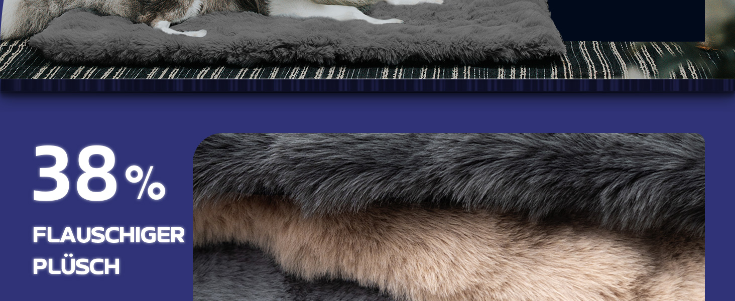 М'який килимок для собак Mora Pets: неслизький, для маленьких, середніх та великих собак, 76 x 48 см (XL: 107x71 см, темно-сірий)