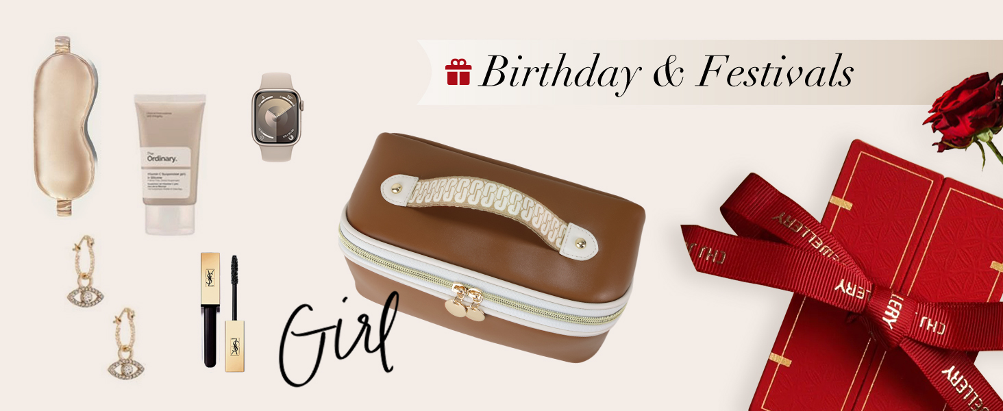 Косметичка велика містка для подорожей, водонепроникна з PU-шкіри, з прозорими роздільниками та ручкою (M, темно-коричнева)