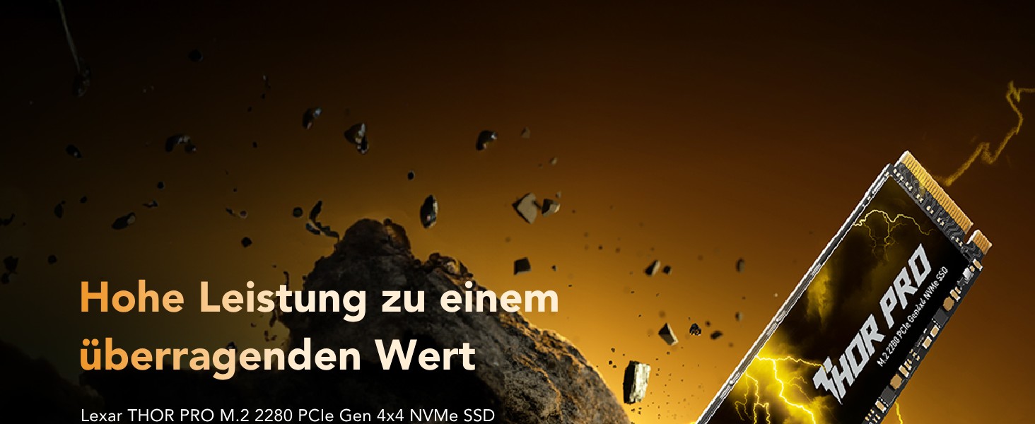 Lexar Thor Pro 1TB SSD: Швидкий M.2 NVMe накопичувач PCIe Gen4 для PS5, ноутбуків та ПК