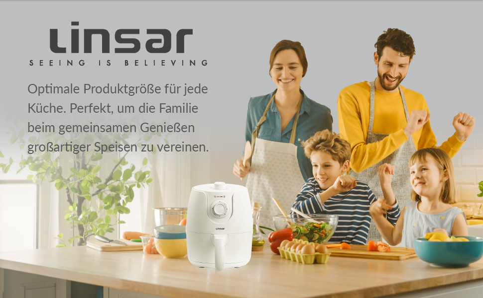 Фритюрниця без олії Mini 1.8L з таймером та функцією підігріву | Airfryer 1200W | Економія енергії та швидкість | Біла