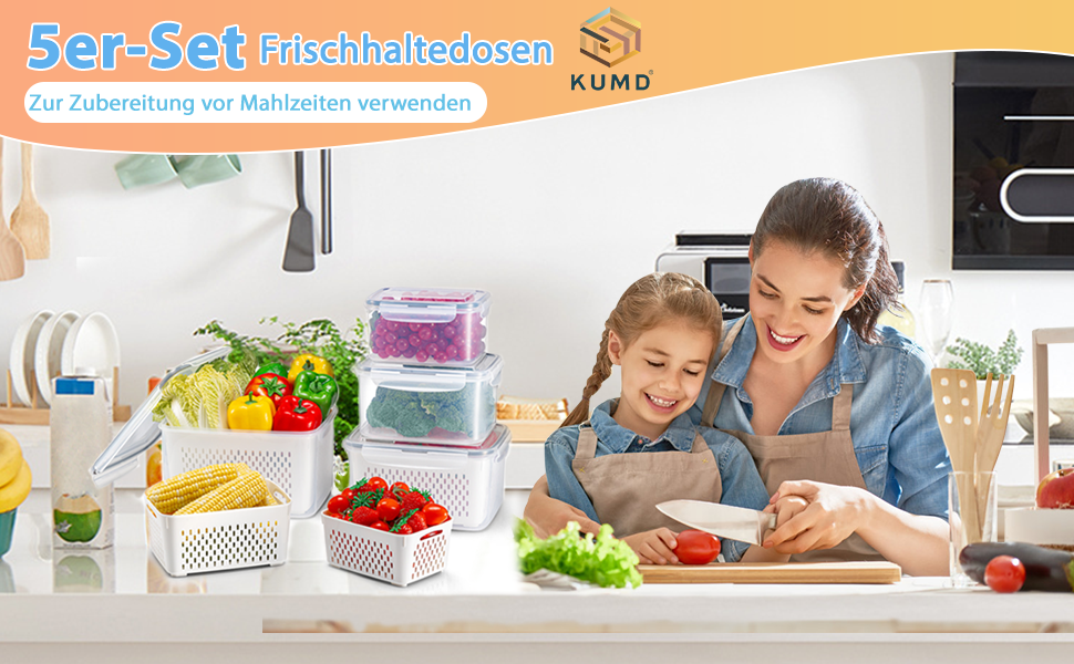 50 великих контейнерів для зберігання з кришкою, герметичні | Без BPA | Складаються | Контейнери для кухні для приготування їжі | Безпечні для морозильної камери та мікрохвильової печі | 25 контейнерів + 25 кришок | Герметичний дизайн (5 шт. контейнери для зберігання фруктів)