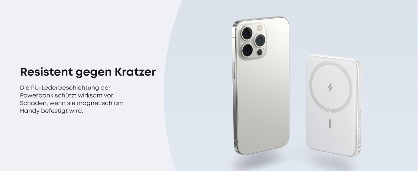 Anker MagGo 5000mAh Powerbank з магнітним кріпленням, USB-C, для iPhone 13/12 (Білий)