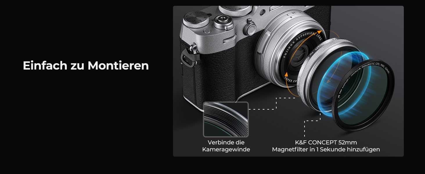 UV фільтр K&F Concept для Fujifilm X100 (X100F/X100S/X100T/X100V/X100VI) - захист об'єктива