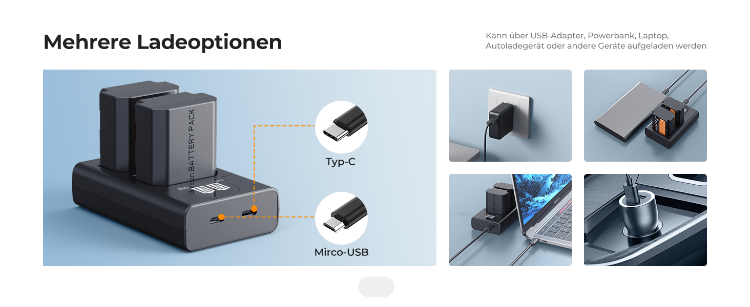 Акумулятори K&F Concept NP-FZ100 2600mAh (2 шт.) з зарядним пристроєм для Sony Alpha A7III, A7IV, A7R III, A7RIV, A7RV, A7C, A7S III, A9, A9II, A6600, A9R, FX3, FX30