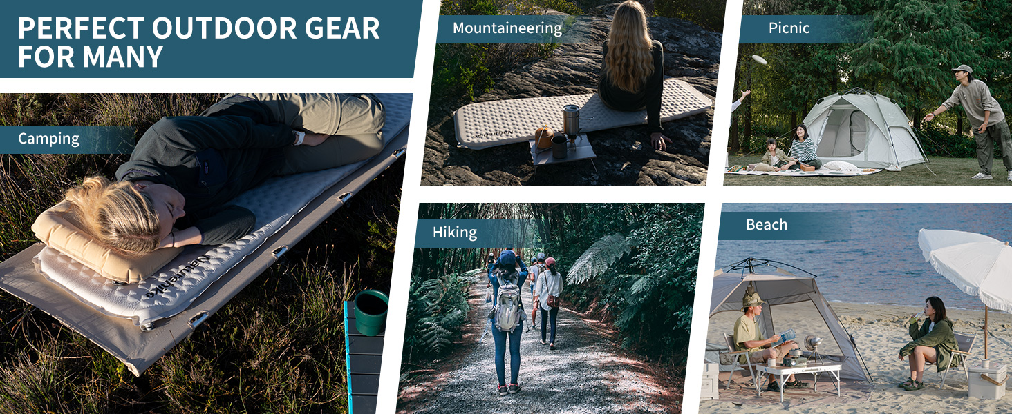 Naturehike Yugu: Саморозкладаний килимок для кемпінгу та трекінгу, 3.5 см, блакитний