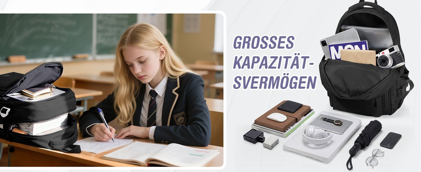 Шкільний рюкзак HYC00 для дівчаток та хлопчиків-підлітків, водонепроникний, для ноутбука 14 дюймів, casual, для подорожей та навчання, кольори: M4-зелений, M1-чорний