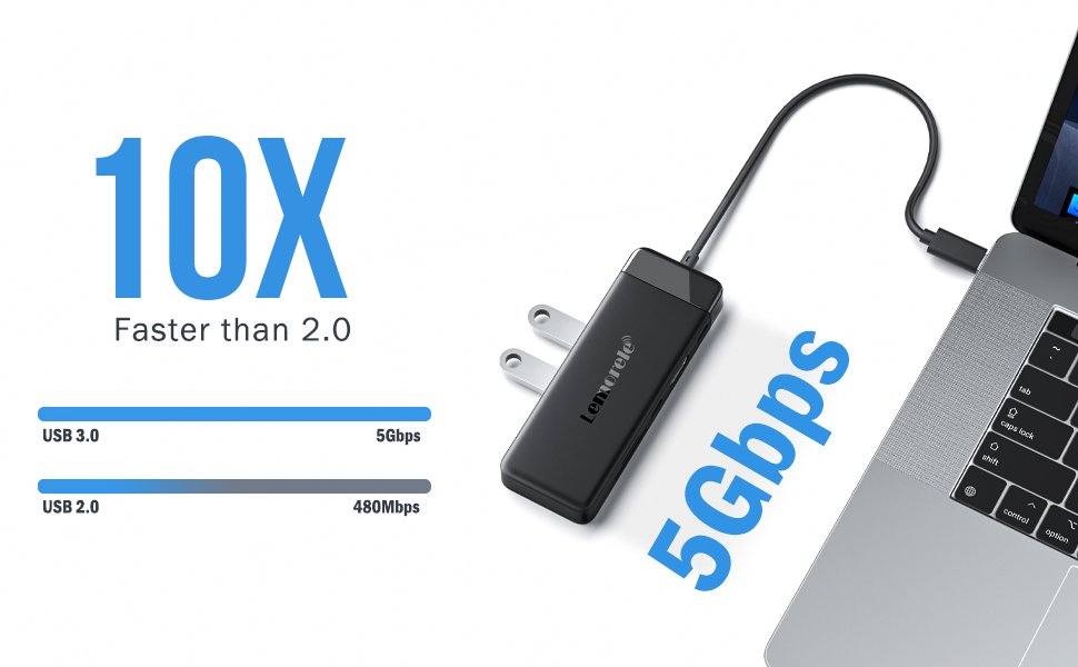 Lemorele USB-C док-станція: хаб з 2 HDMI, 3 USB 3.0/2.0, PD 100W для Windows, MacBook, Dell, HP, Surface (4K)