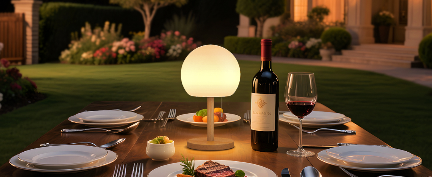 FUYO Бездротова LED-лампа настільна, акумуляторна, диммування, 8 кольорів, з пультом, IP44, для дому, ресторану, вечірки та саду