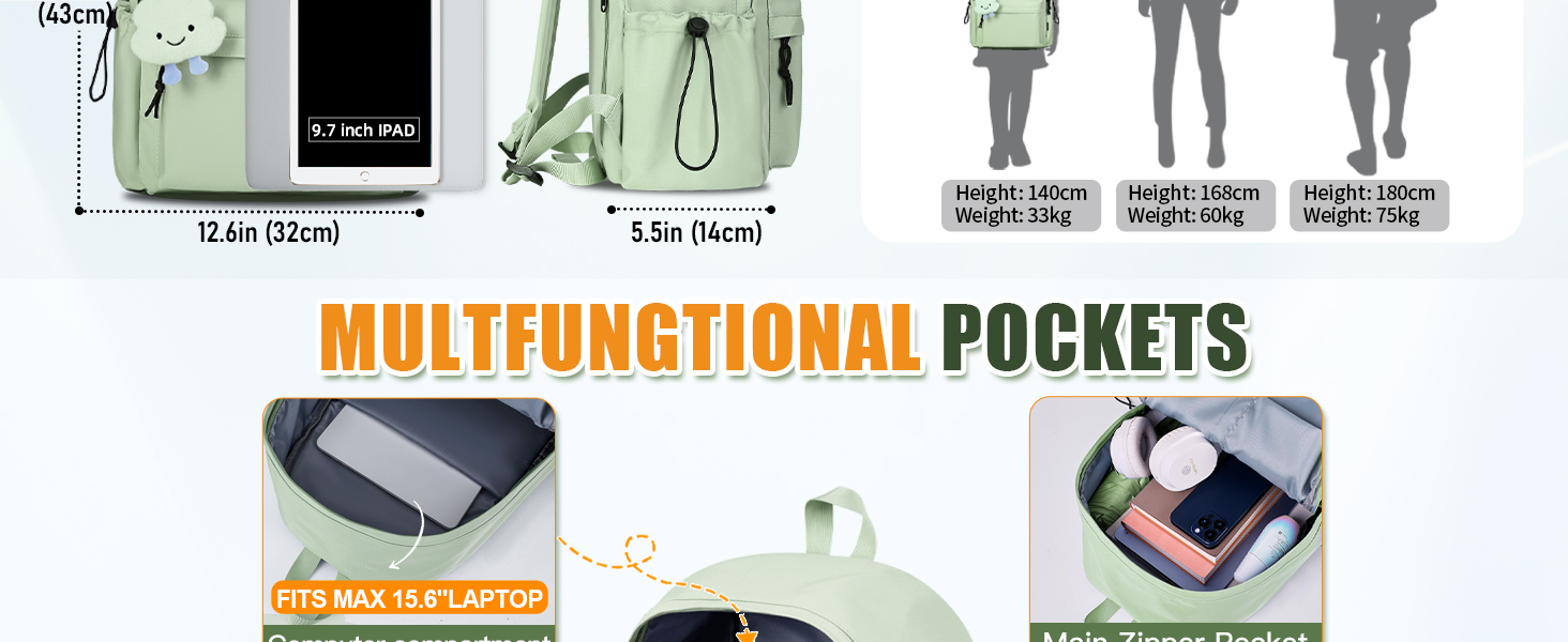 Жіночий рюкзак FIORETTO для дівчаток та хлопчиків, 15.6